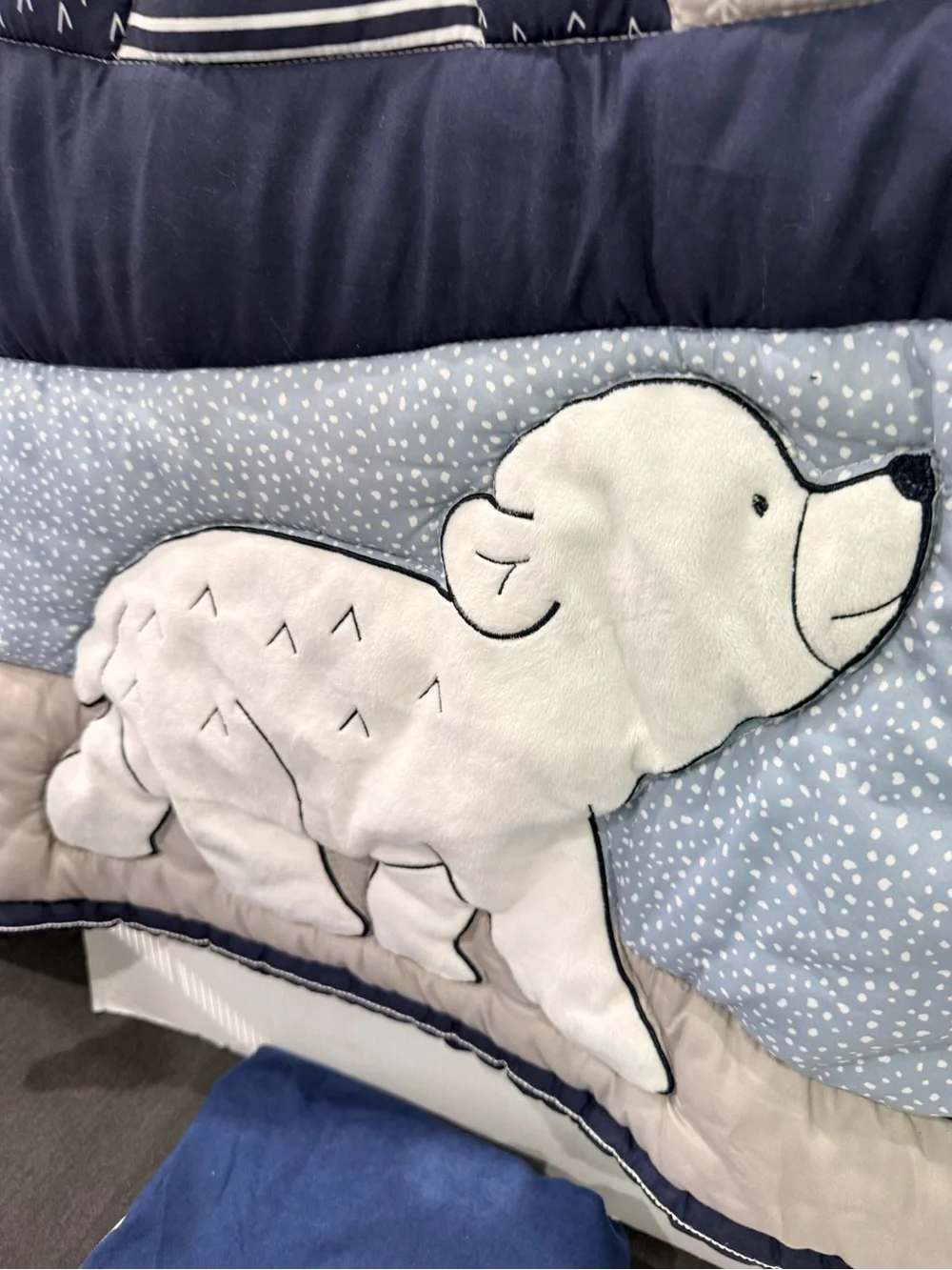 Baby Polar Bear Nursery 3 piece crib Bedding set - new